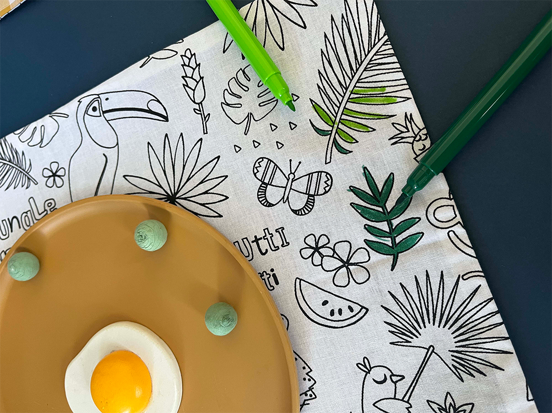 Le set de table à colorier - Vert d'eau