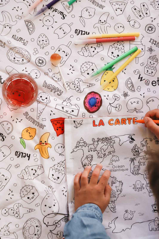 Coffret collection Planisphère | cahier + set de table à colorier | Loulou des Bois