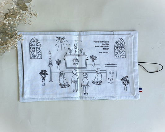Cahier de coloriage lavable — Suivi de Messe | Loulou des Bois