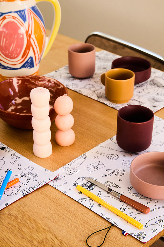 Le set de table à colorier - Brique