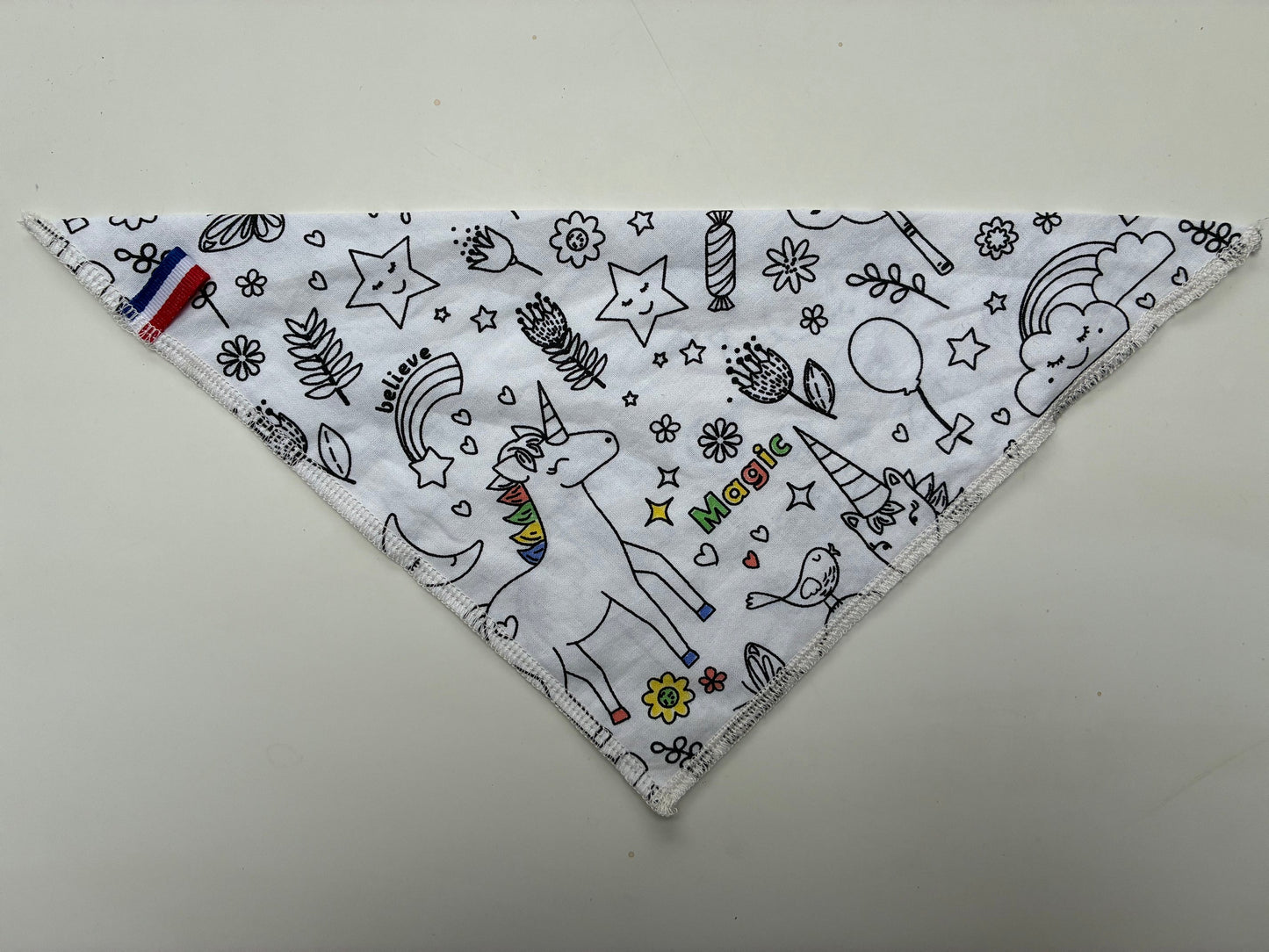 accessoire de sac à colorier lavable tissu Loulou des Bois - thème magie licorne