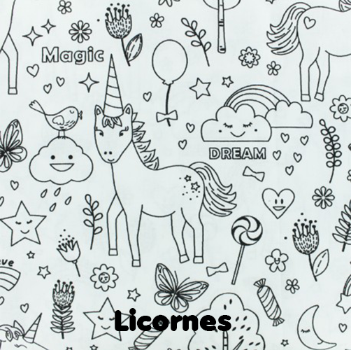 Set de table à colorier lavable — Univers Licornes | Loulou des Bois