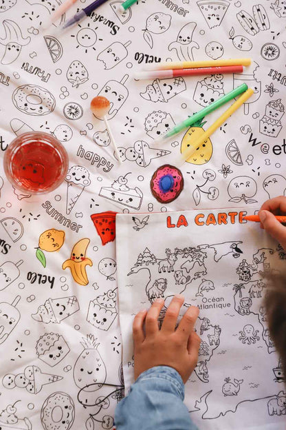 Coffret collection Planisphère | cahier + set de table à colorier | Loulou des Bois